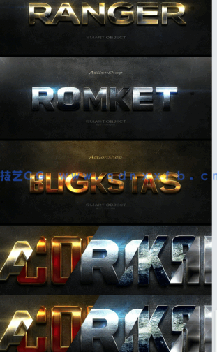 3D立体彩色金属质感艺术特效PSD字模第四季(图2)