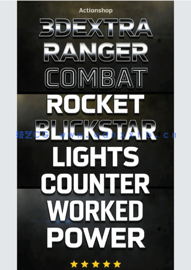 3D立体彩色金属质感艺术特效PSD字模第四季(图4)