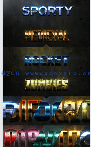 3D立体彩色金属质感艺术特效PSD字模第十季(图2) 3D立体彩色金属质感艺术特效PSD字模第十季(图2)