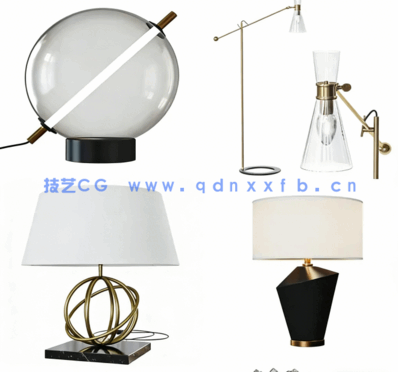 3DSKY壁灯台灯装饰灯模型(图4)