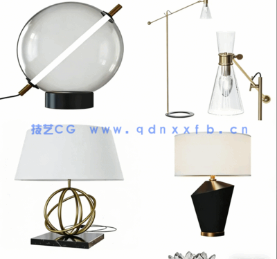 3DSKY壁灯台灯装饰灯模型(图3)