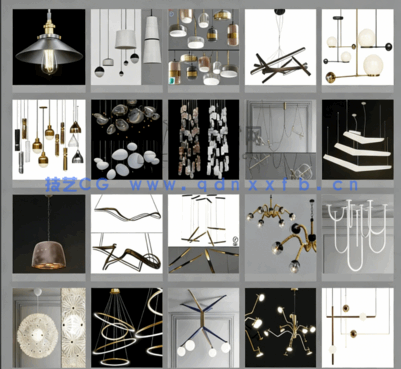 3dsky&灯具类【吊顶/壁灯/台灯】PM管理器3D模型(图3)