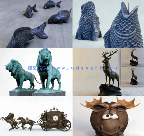 3dskyPRO动物雕塑3D模型(图2)