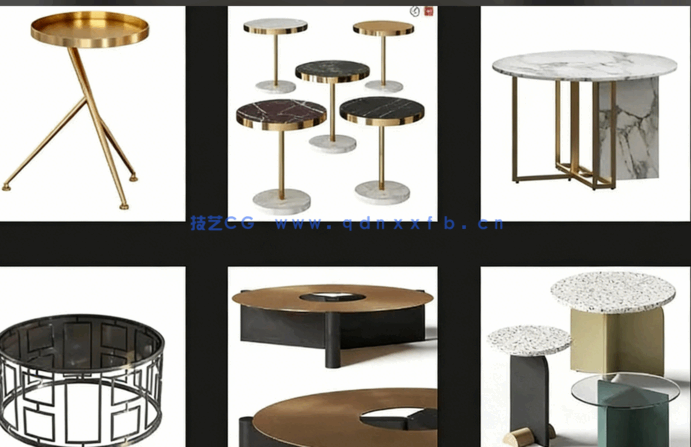 3dsky茶几 边几高质量模型(图3)