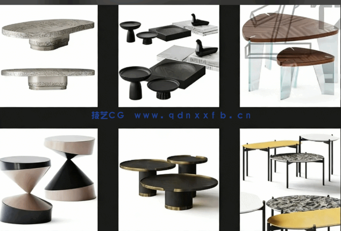 3dsky茶几 边几高质量模型(图4)