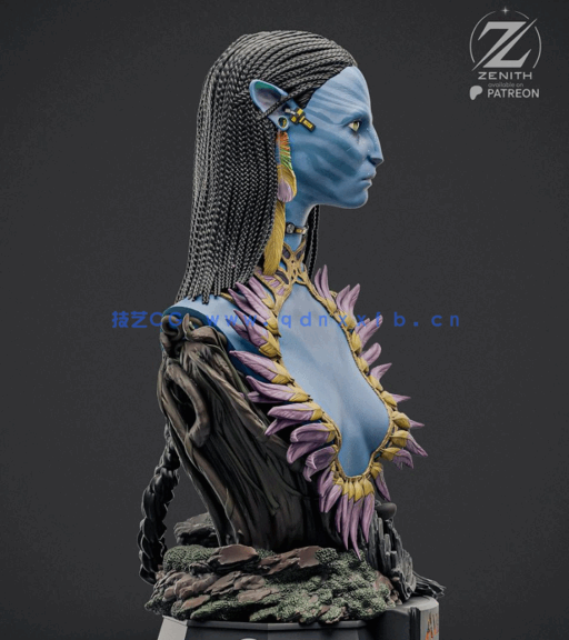 [3D打印人物] 纳威人涅提莉Neytiri半身像《阿凡达》影视角色雕刻手办3D打印(图2)