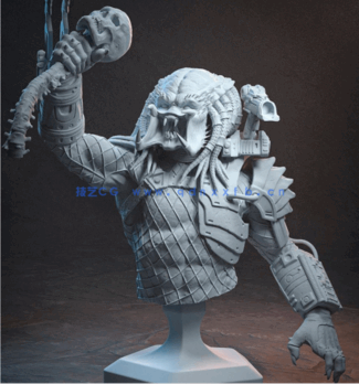 [3D打印人物] 铁血战士Predator影视角色雕刻手办3D打印模型(图4)