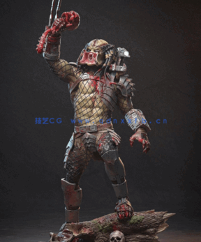 [3D打印人物] 铁血战士Predator影视角色雕刻手办3D打印模型(图5)
