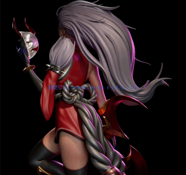 [3D打印人物] 血月·戴安娜《英雄联盟》游戏角色雕刻手办3D打印模型(图3)