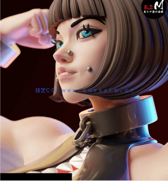 [3D打印人物] Chompette公主站姿《马里奥》游戏角色雕刻手办3D打印模型(图4)