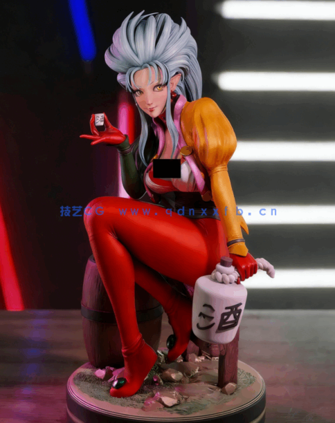 [3D打印人物] 魉呼坐姿《天地无用》动漫角色雕刻手办3D打印模型(图1)