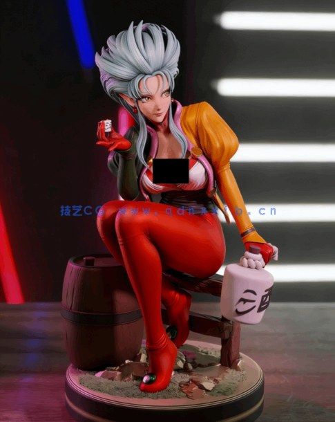 [3D打印人物] 魉呼坐姿《天地无用》动漫角色雕刻手办3D打印模型(图2)