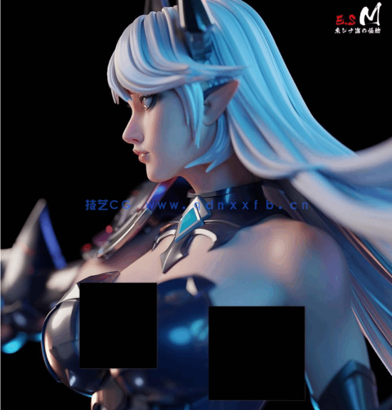 [3D打印人物] 露娜Luna《第七史诗》游戏角色雕刻手办3D打印模型(图2)