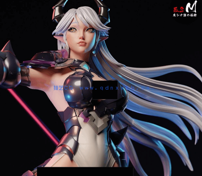 [3D打印人物] 露娜Luna《第七史诗》游戏角色雕刻手办3D打印模型(图3)