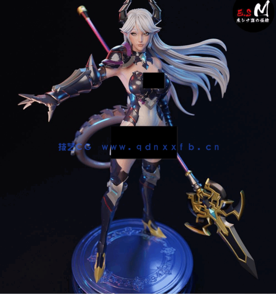 [3D打印人物] 露娜Luna《第七史诗》游戏角色雕刻手办3D打印模型(图4)