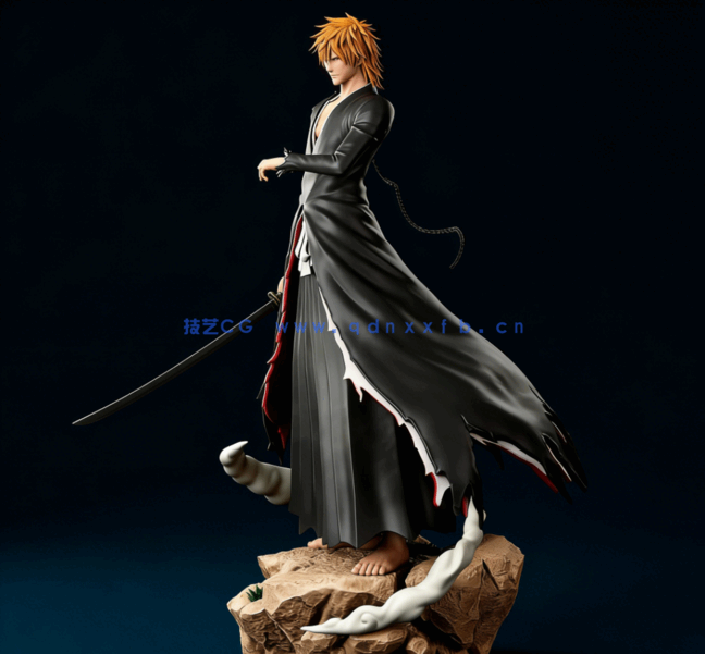 [3D打印人物] 黑崎一护Kurosaki Ichigo《死神 境界》动漫角色雕刻手办3D(图2)