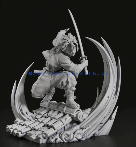 [3D打印人物] 风柱·不死川实弥Sanemi Demon Slayer《鬼灭之刃》动漫角色(图5)