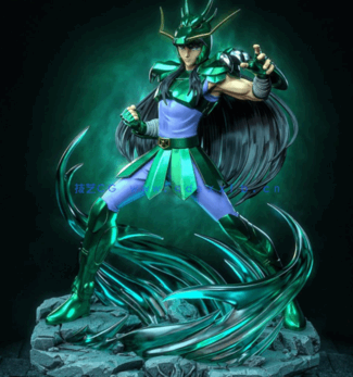 [3D打印人物] 紫龙Shiryu《圣斗士星矢》动漫角色雕刻手办3D打印模型(图1)