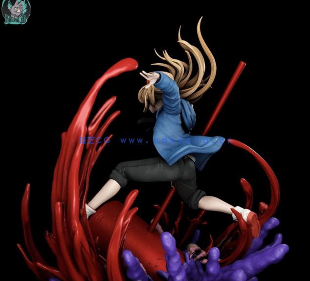 [3D打印人物] 帕瓦Powe战斗姿势《电锯人》动漫角色雕刻手办3D打印模型(图4)