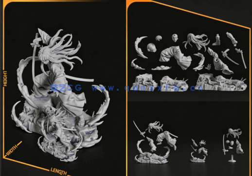 [3D打印人物] 时透无一郎Muichiro《鬼灭之刃》动漫角色雕刻手办3D打印模型(图5)