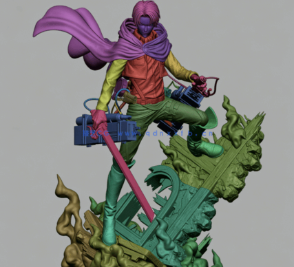 [3D打印人物] 利威尔·阿克曼Levi Ackerman站姿《进击的巨人》动漫角色雕刻(图5)