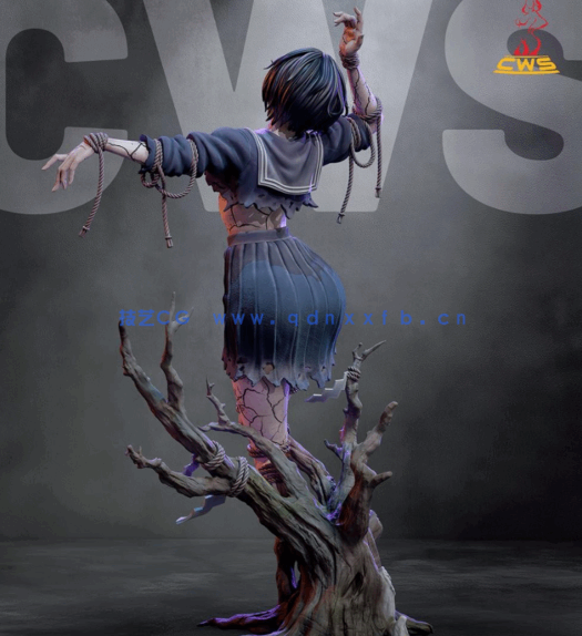 [3D打印人物] 妖怪Ayakakashi 《寂静岭 f》游戏角色雕刻手办3D打印模型(图5)