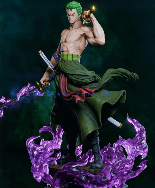 [3D打印人物] 罗罗诺亚·佐罗Zoro持刀造型《航海王海贼王》动漫角色雕刻手办(图3)