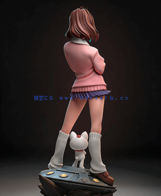 [3D打印人物] 绫濑桃Momo Ayase双臂交叉《当哒当》动漫角色雕刻手办3D打(图4)