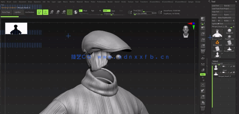 Zbrush人像肖像雕刻核心技术训练视频教程 (图5)