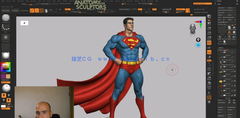 Zbrush超人人体解剖学完整制作流程视频教程 (图4)