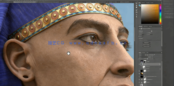 Zbrush埃及法老角色数字雕刻工作流视频教程(图7)