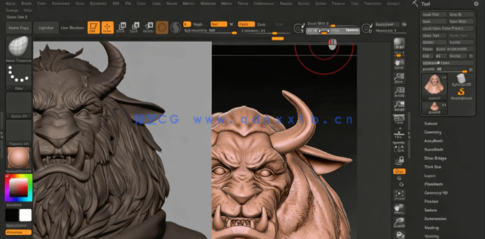 ZBrush狮身人面怪物雕刻制作流程视频教程(图4)
