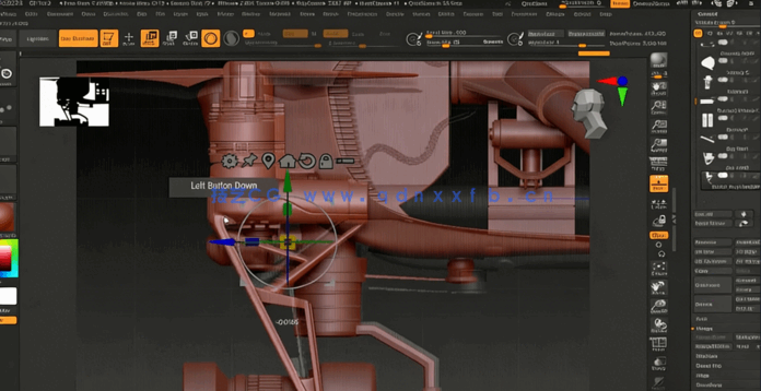 ZBrush大疆无人机DJI Inspire硬表面雕刻建模视频教程(图4)