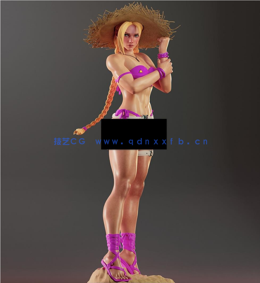 [3D打印人物] 嘉米·怀特Cammy泳装比基尼《街头霸王6》游戏角色雕刻手办(图2)