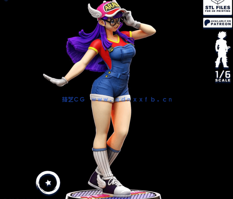 [3D打印人物] 阿拉蕾Arale长大版《阿拉蕾》动漫角色雕刻手办3D打印模型(图3)