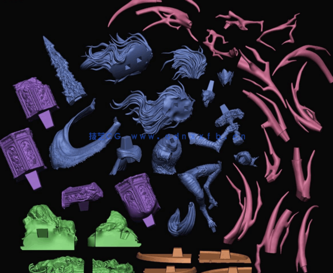 [3D打印人物] 玛利喀斯Maliketh《艾尔登法环》游戏角色雕刻手办3D打印模型(图5)