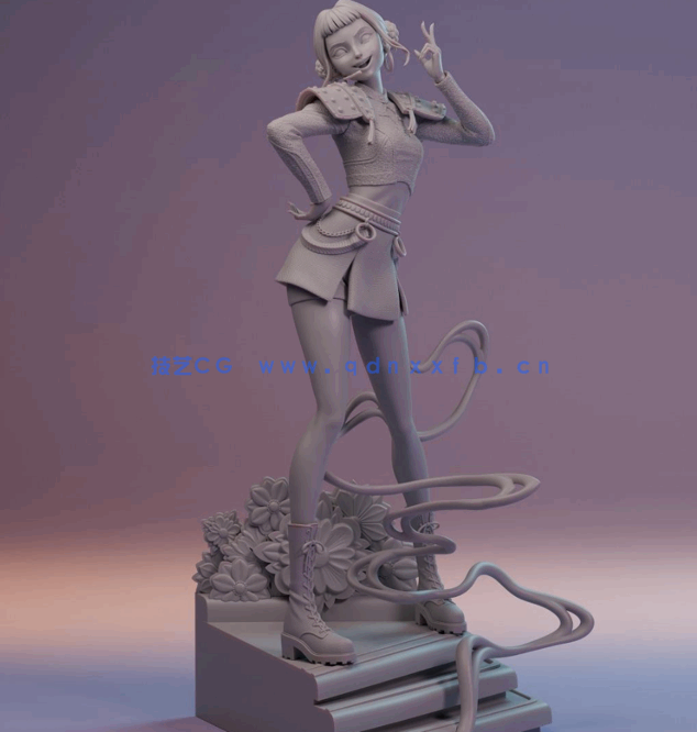 [3D打印人物] 佐伊Zoey掐腰姿势《K-Pop恶魔猎人》动画角色雕刻手办3D打印(图4)