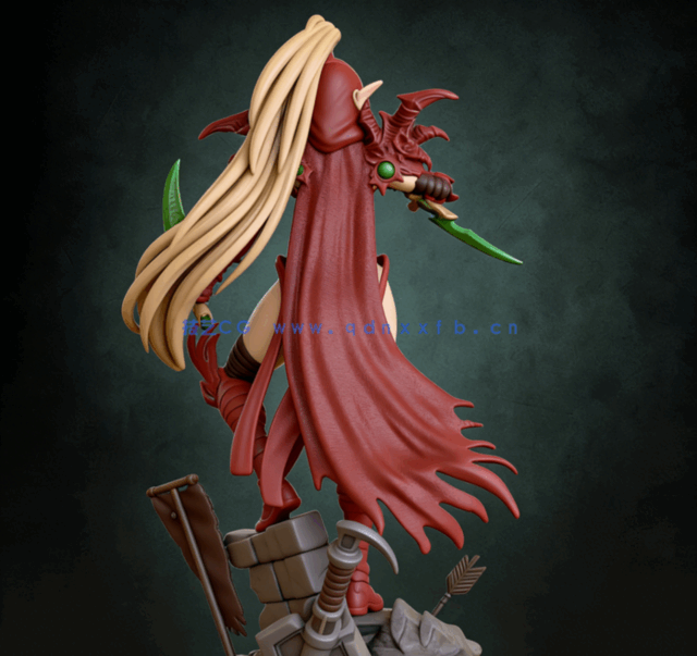 [3D打印人物] 女血精灵瓦莉拉·萨古纳尔《魔兽世界》游戏角色雕刻手办3D打印(图5)