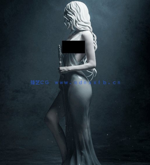 [3D打印人物] 湖中女士Lady of the Lake亚瑟王传说游戏角色雕刻手办3D打印(图3)