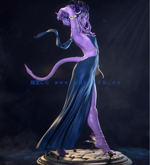 [3D打印人物] 提夫林Tiefling《博德之门3》游戏角色雕刻手办3D打印模型(图3)