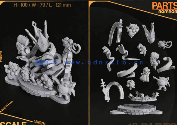 [3D打印人物] Q版马里奥Mario《纸片马力欧》游戏角色雕刻手办3D打印模型(图4)