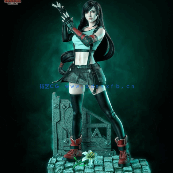 [3D打印人物] 蒂法·洛克哈特Tifa站姿《最终幻想VII》游戏角色雕刻手办3D打印(图2)