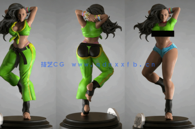 [3D打印人物] 松田劳拉Laura Matsuda《街头霸王》游戏角色雕刻手办3D打印(图4)