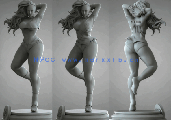 [3D打印人物] 松田劳拉Laura Matsuda《街头霸王》游戏角色雕刻手办3D打印(图3)