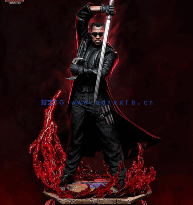 [3D打印人物] 刀锋战士Blade漫威角色雕刻手办3D打印模型(图2)