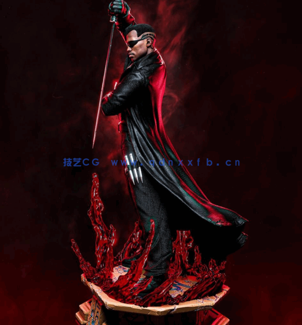 [3D打印人物] 刀锋战士Blade漫威角色雕刻手办3D打印模型(图5)