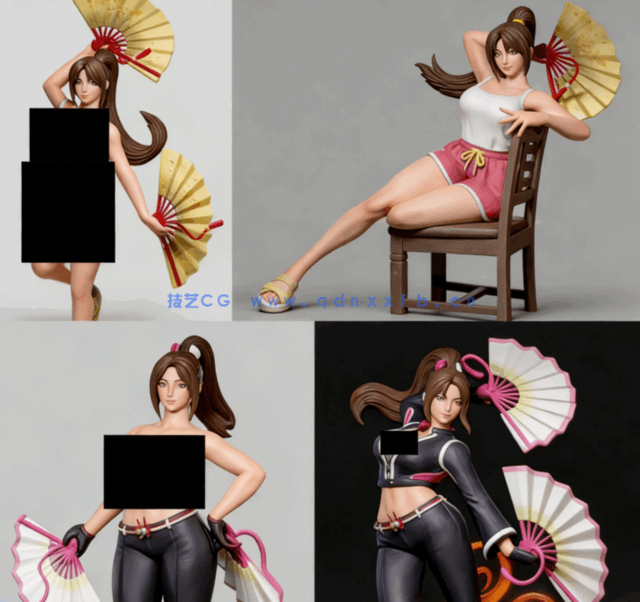 [3D打印人物] 不知火舞三种服饰《街头霸王6》版游戏角色雕刻手办3D打印模(图1)