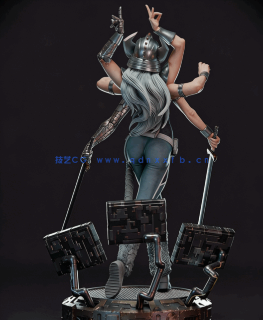 [3D打印人物] 螺旋女Spiral《X战警》漫威角色雕刻手办3D打印模型(图4)