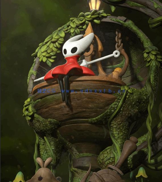 [3D打印人物] 黄蜂女Hornet坐姿《空洞骑士》游戏角色雕刻手办3D打印模型(图1)