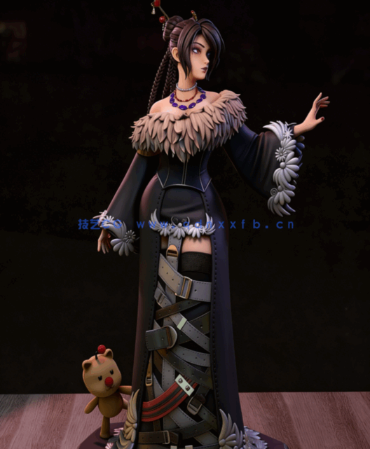 [3D打印人物] 露露Lulu《最终幻想X》游戏角色雕刻手办3D打印模型(图4)